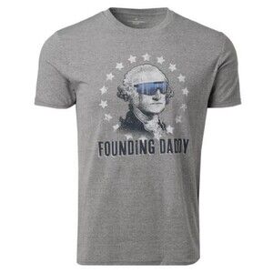 USA 250th T-Shirt Mens Large Founding Daddy Fathers Day Cotton Blend Free Ship